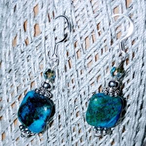 Chrysocolla handmade earrings